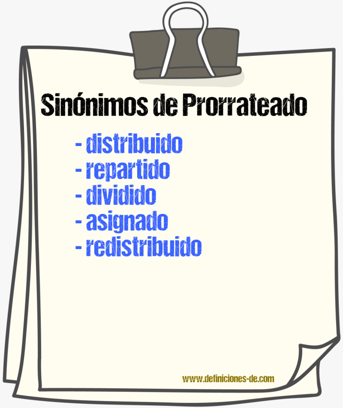 Sinónimos de prorrateado