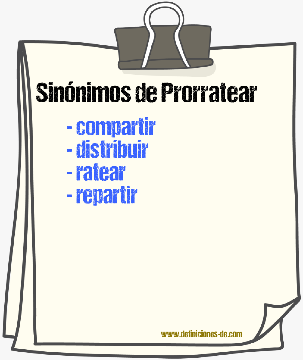 Sinnimos de prorratear