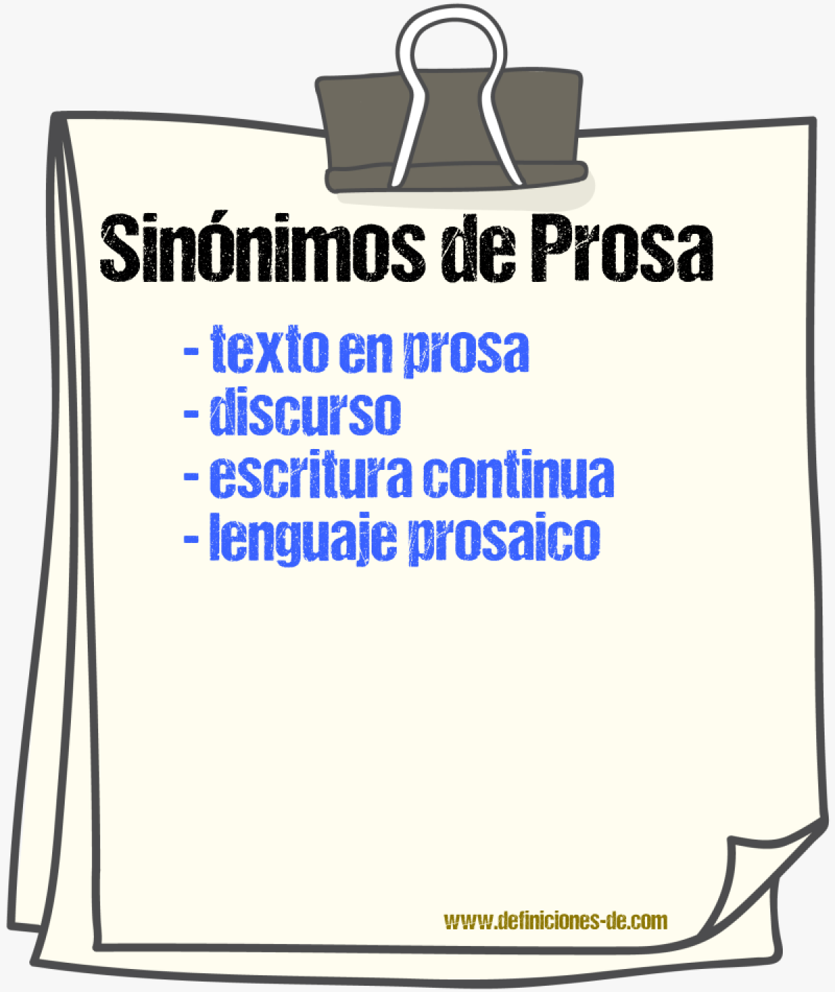 Sinónimos de prosa