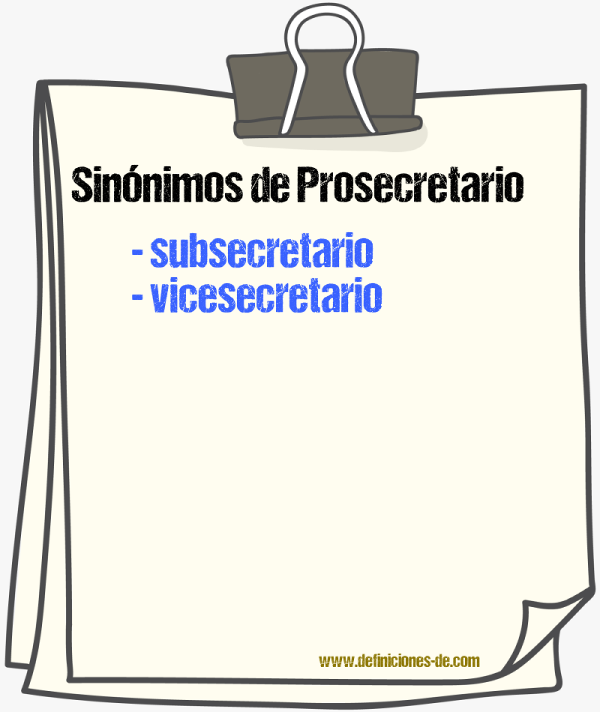 Sinónimos de prosecretario