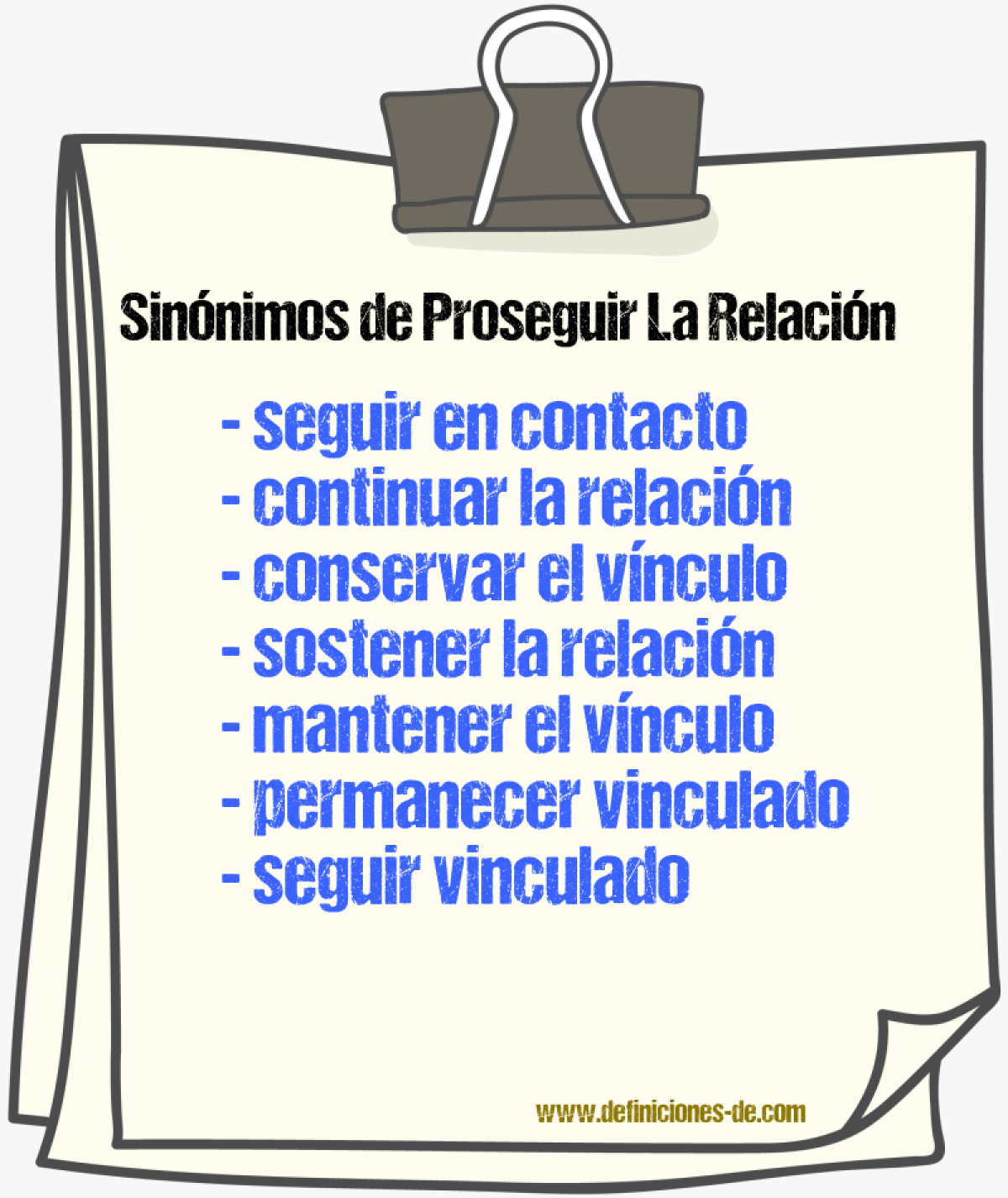 Sinónimos de proseguir la relación