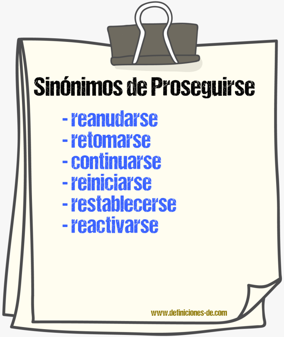 Sinónimos de proseguirse