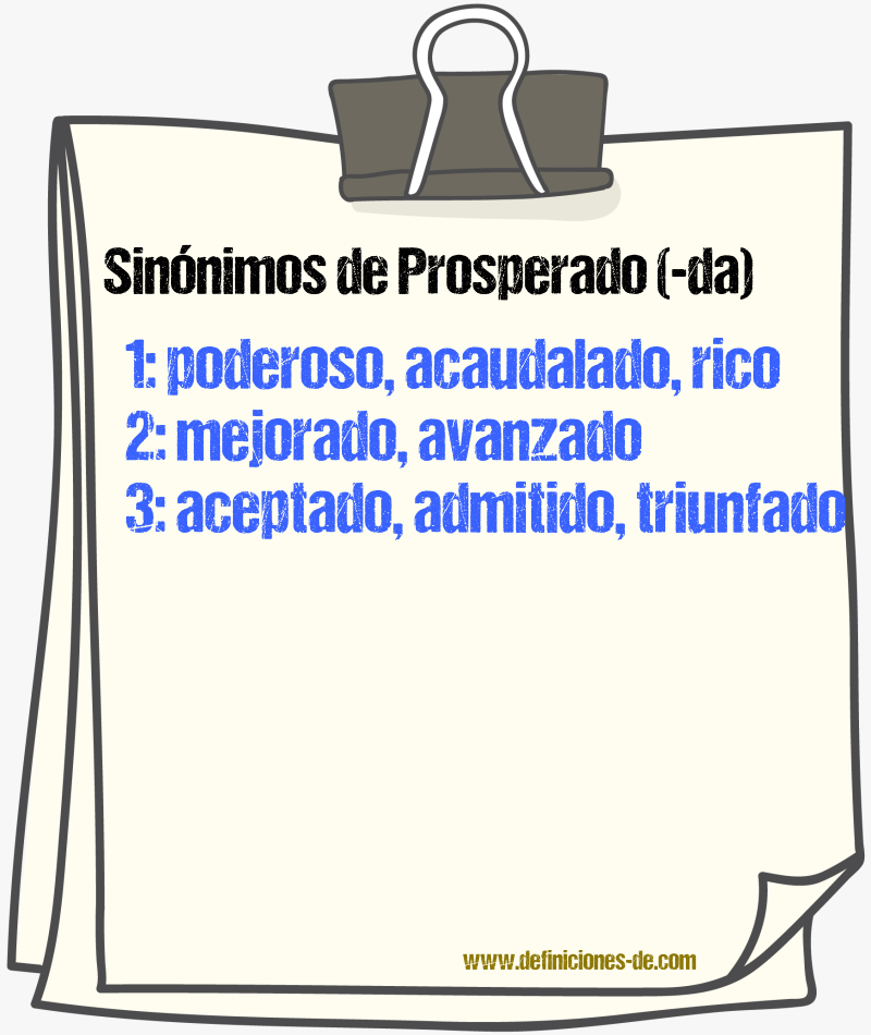 Sinnimos de prosperado