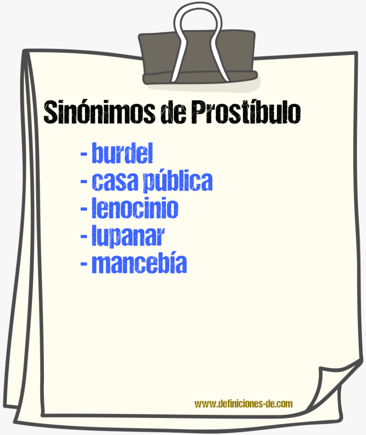 Sinnimos de prostbulo