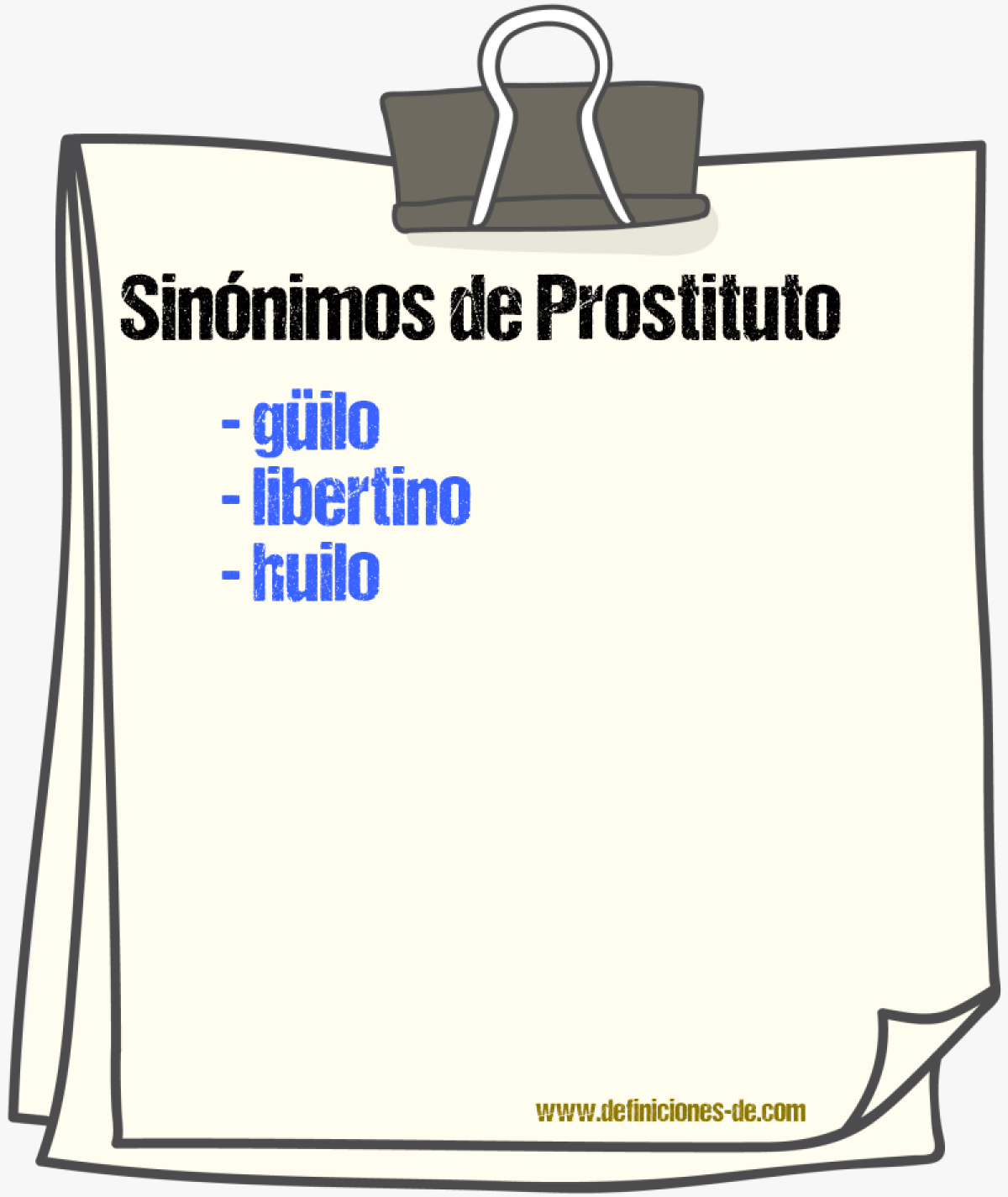 Sinnimos de prostituto