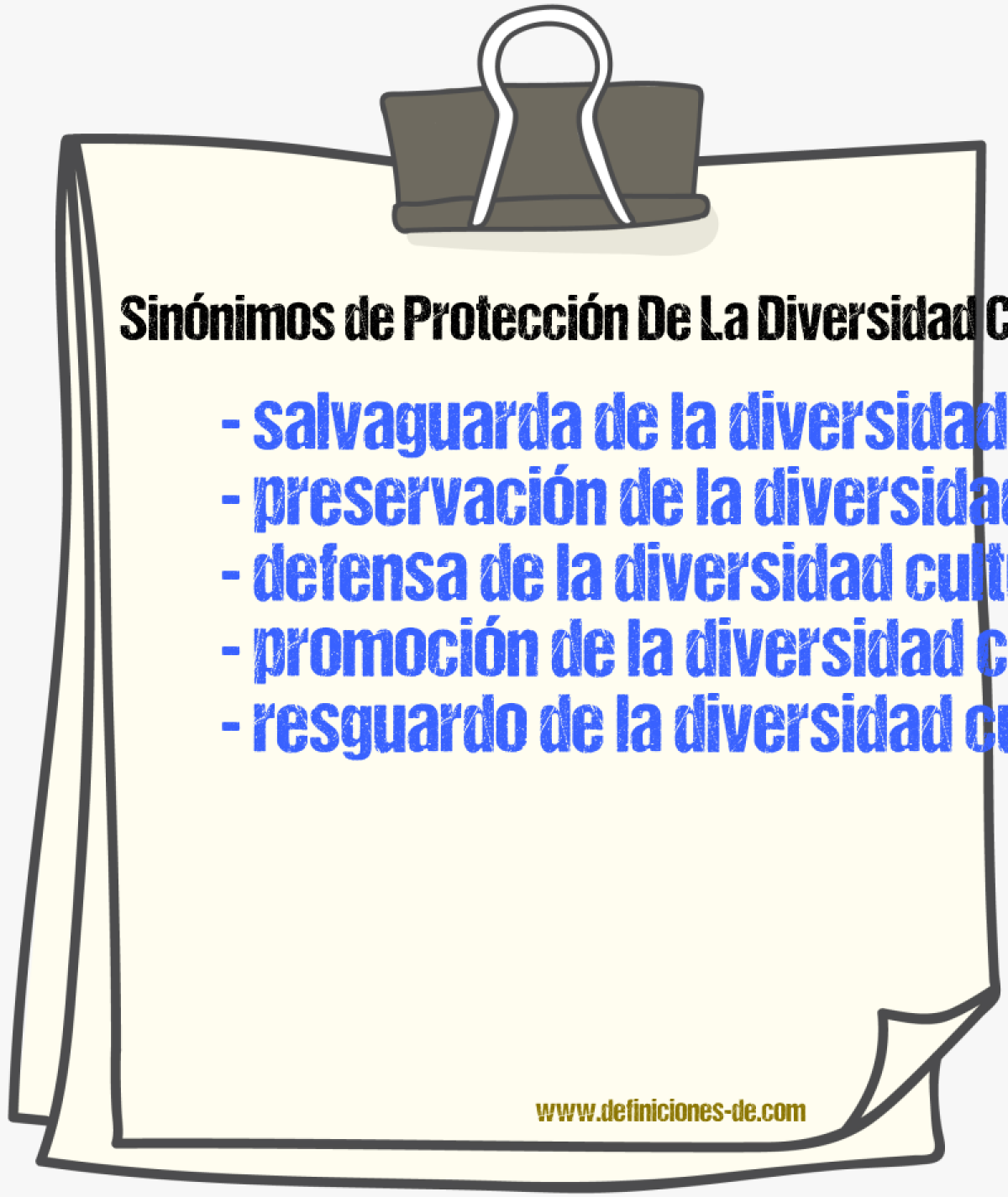 Sinónimos de protección de la diversidad cultural