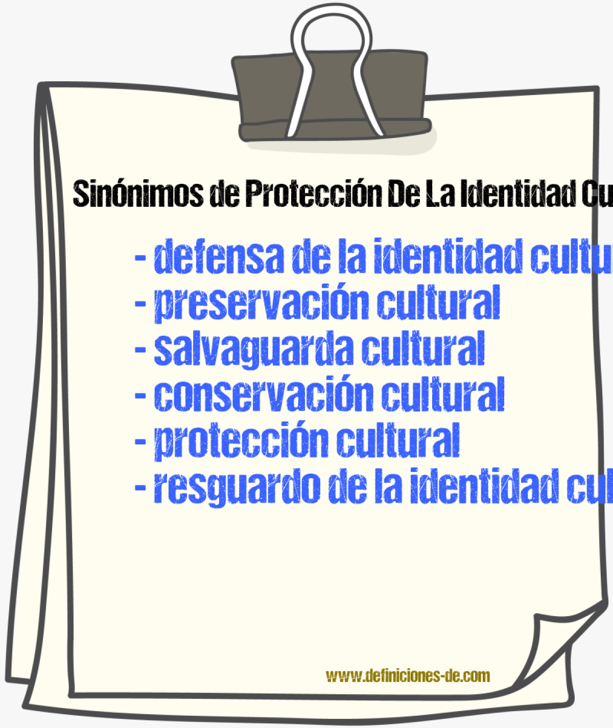 Sinónimos de protección de la identidad cultural