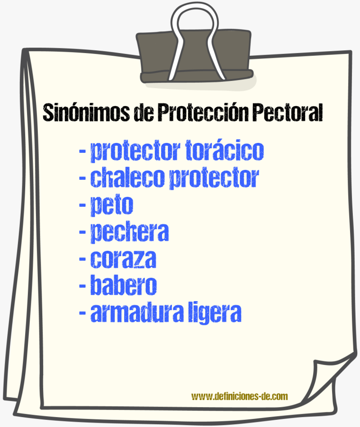 Sinónimos de protección pectoral