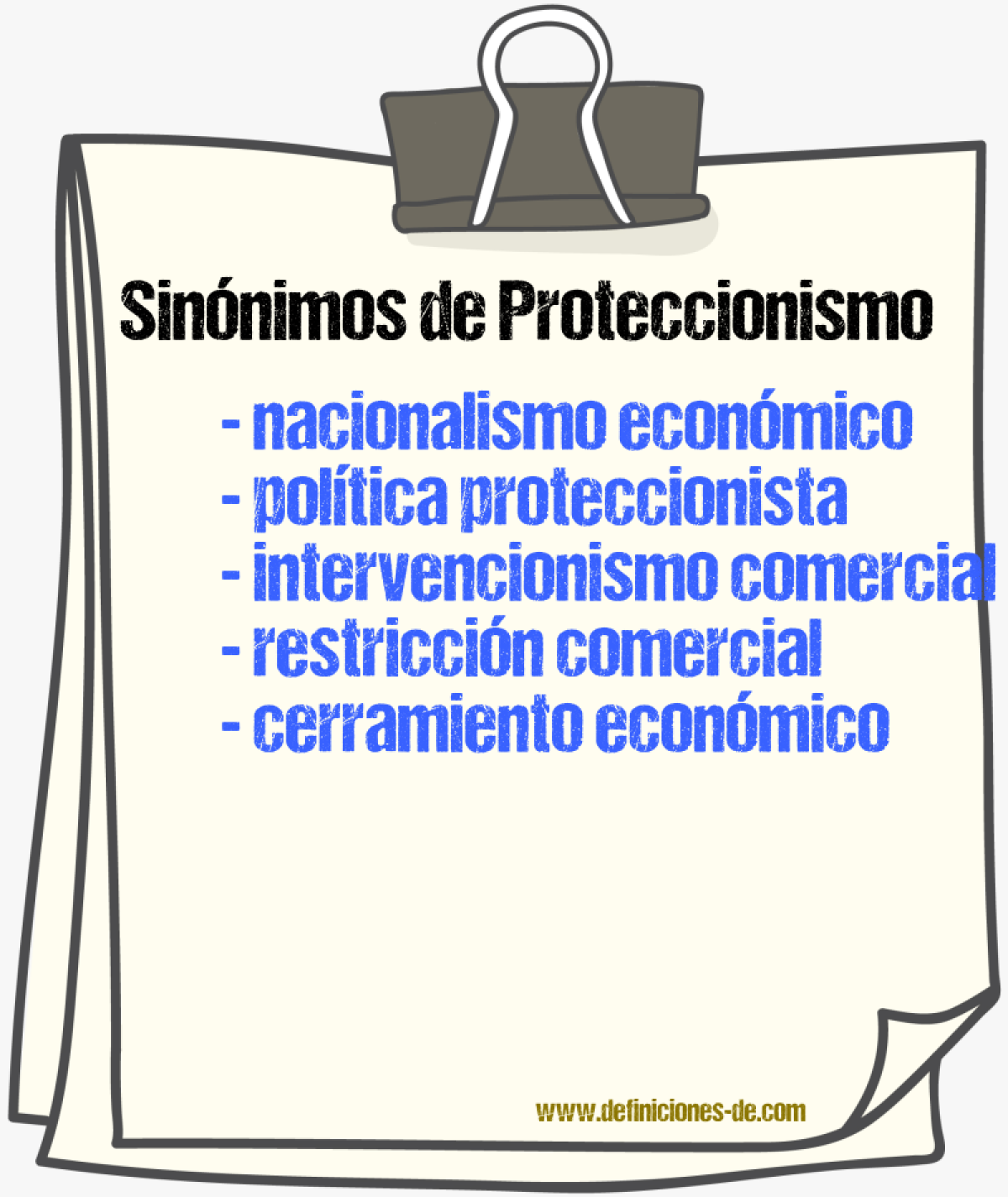 Sinónimos de proteccionismo