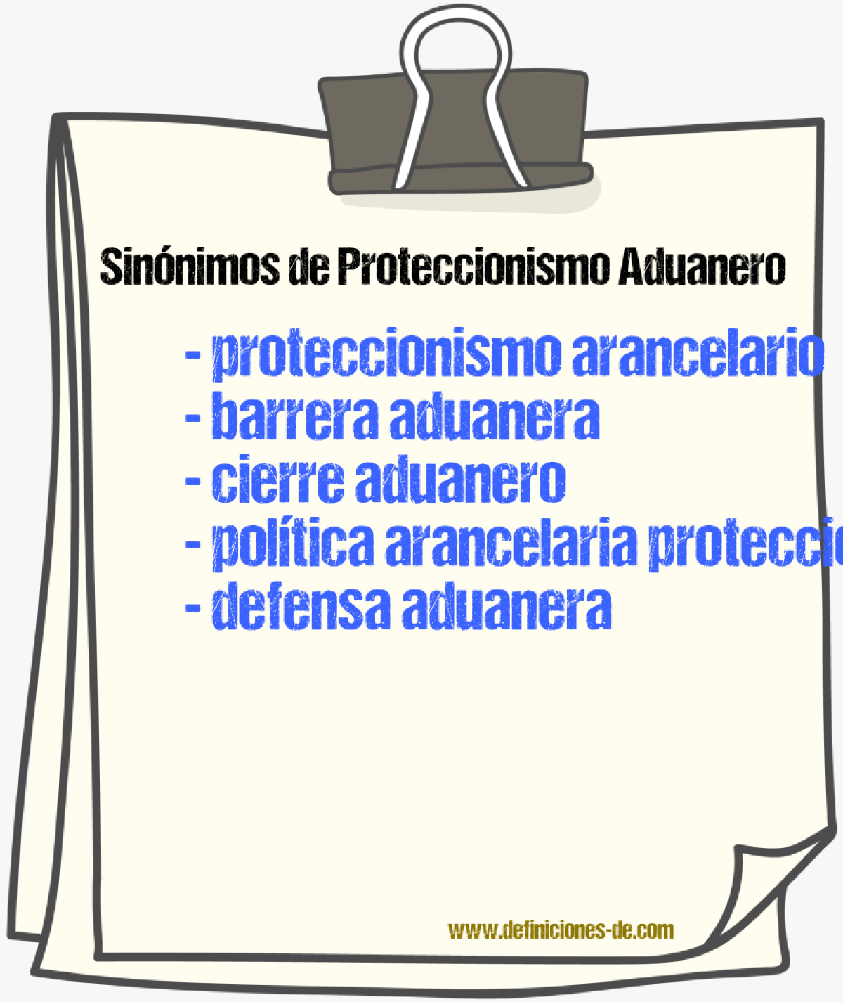 Sinónimos de proteccionismo aduanero
