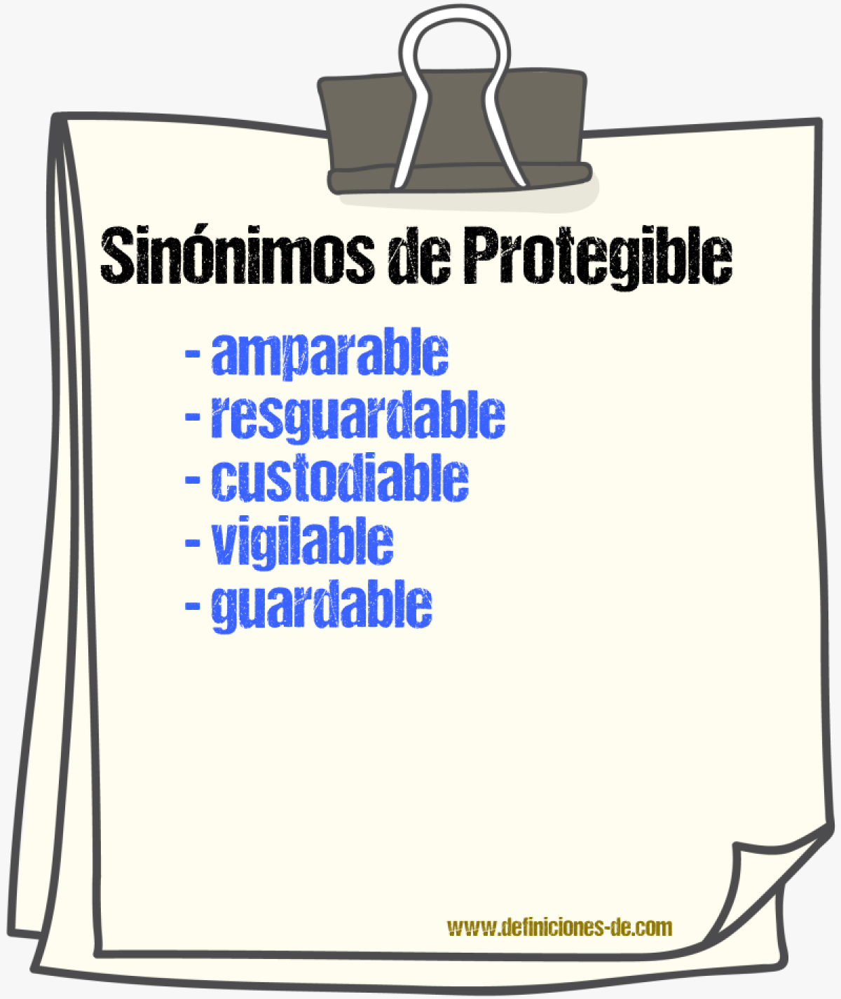 Sinónimos de protegible