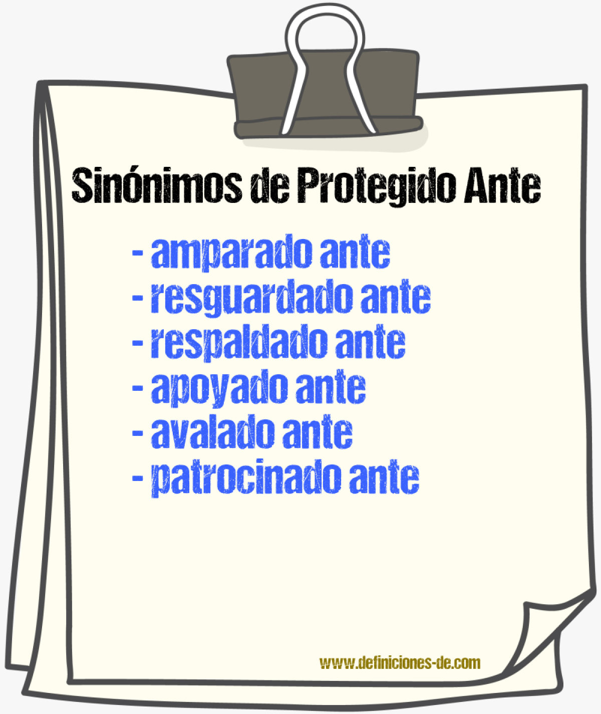 Sinónimos de protegido ante