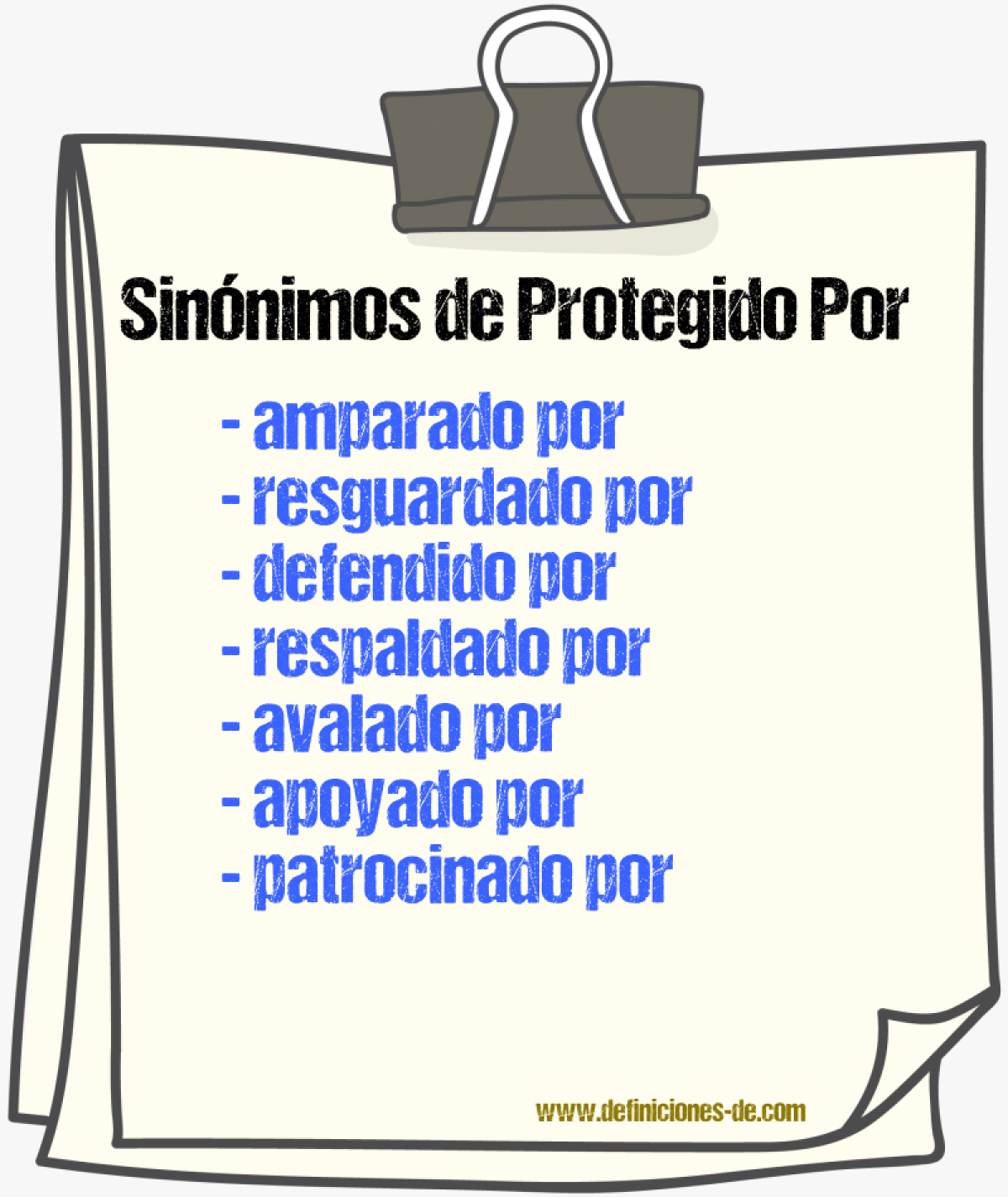 Sinónimos de protegido por