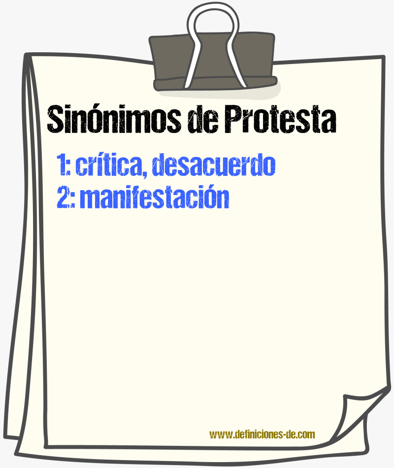 Sinnimos de protesta