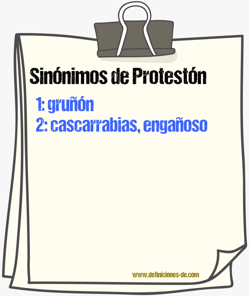 Sinnimos de protestn