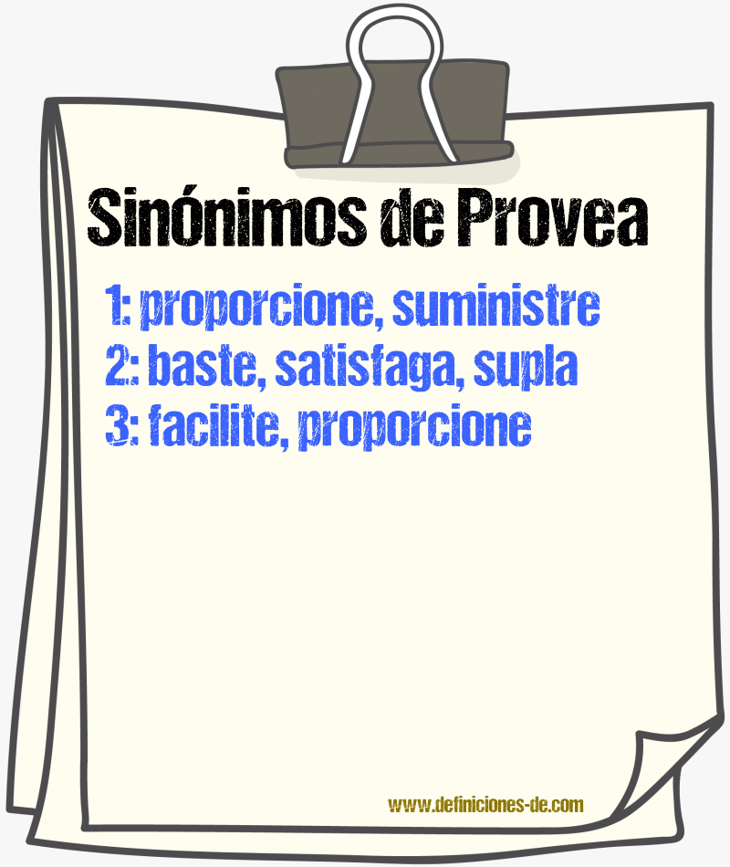 Sinónimos de provea