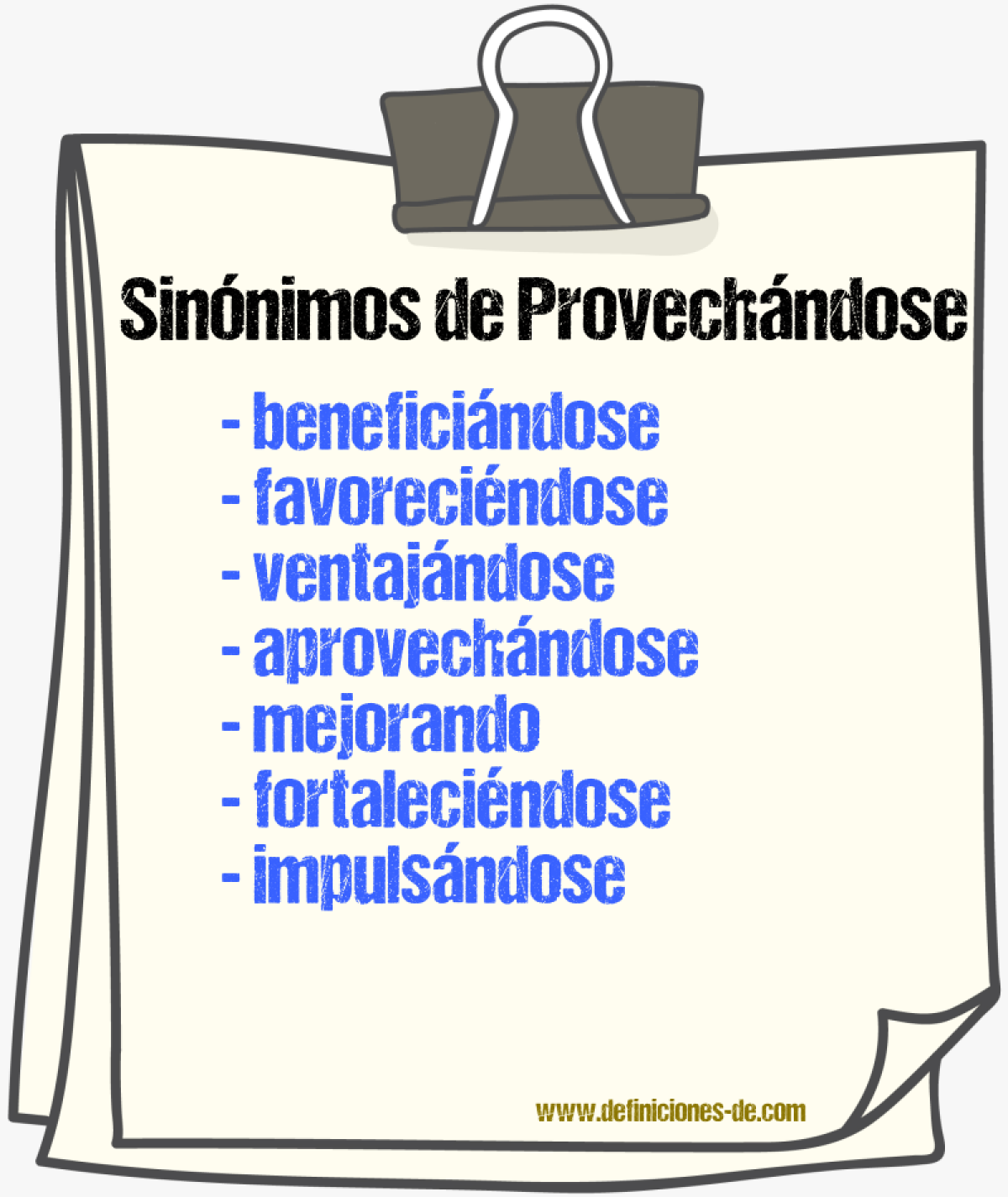 Sinónimos de provechándose