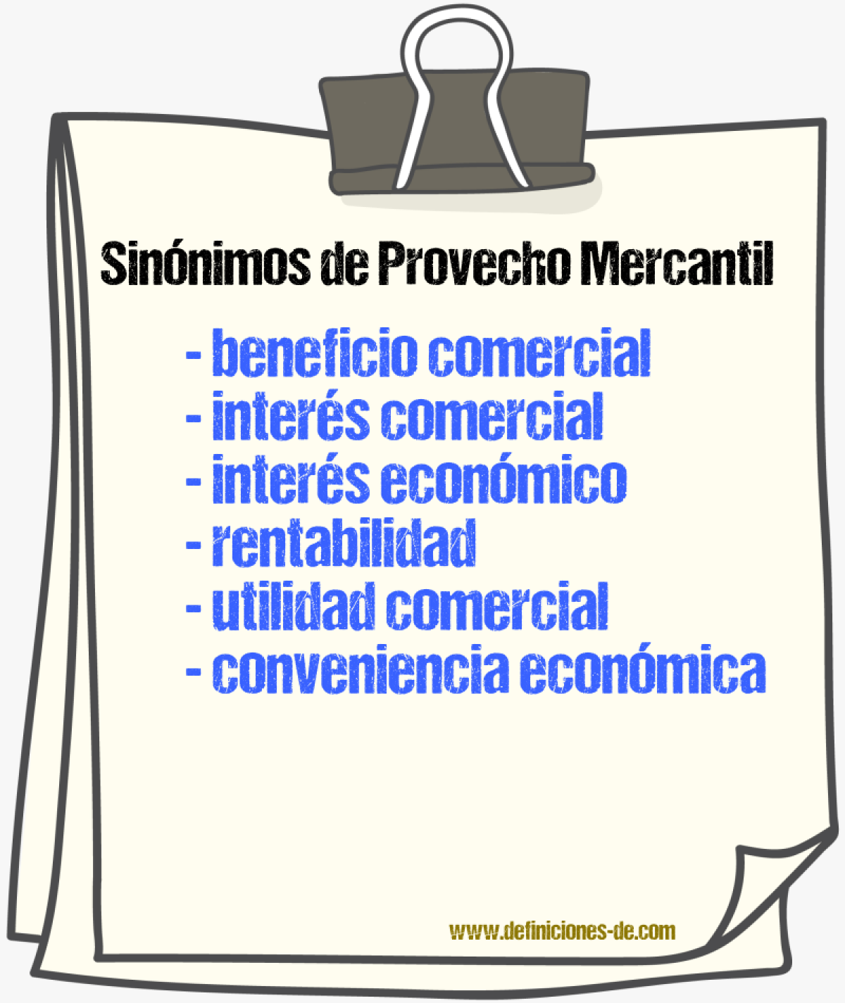 Sinónimos de provecho mercantil