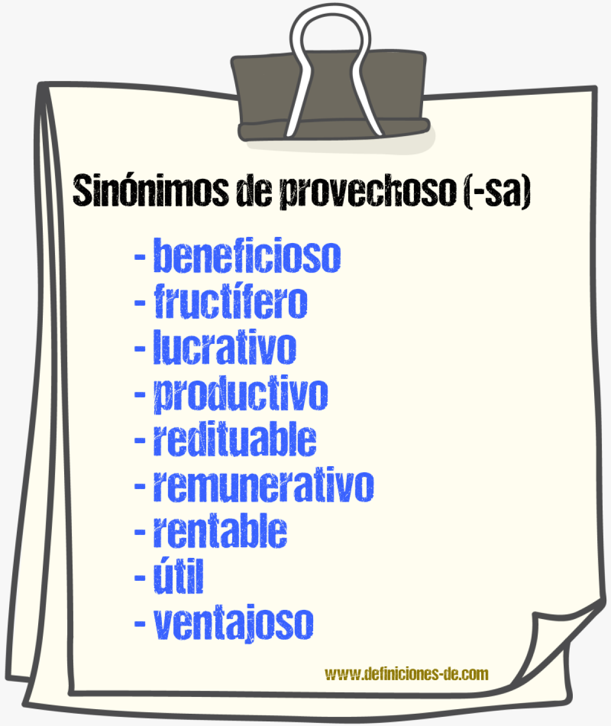 Sinnimos de provechoso