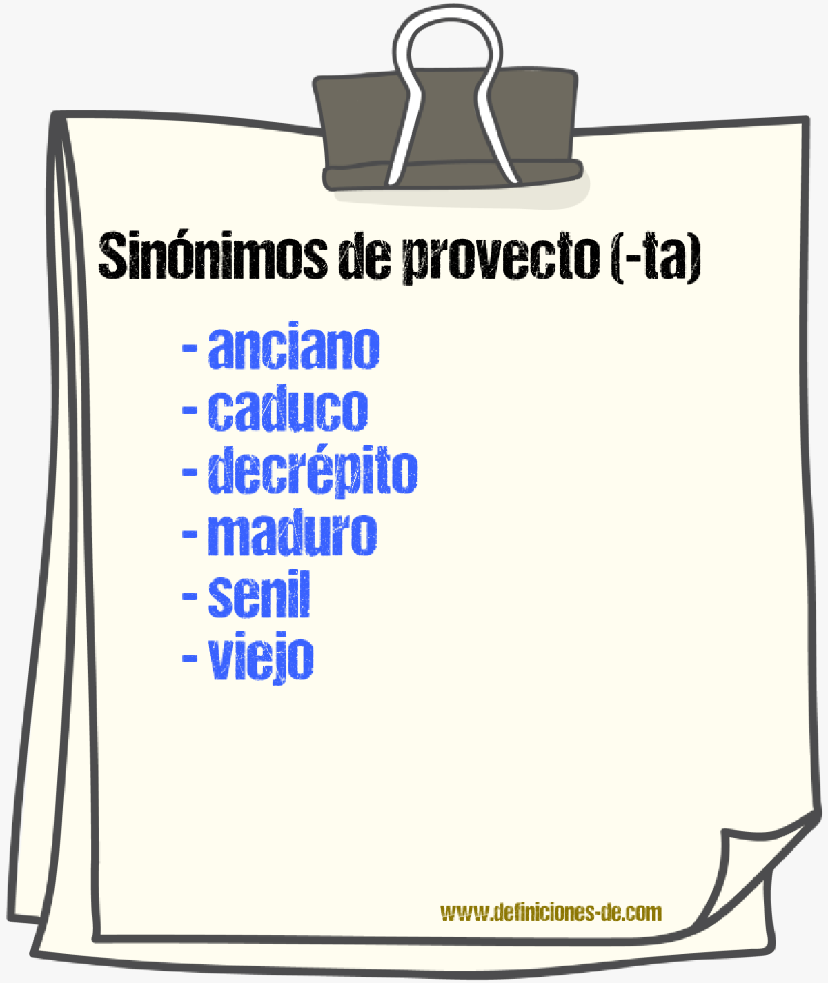 Sinnimos de provecto