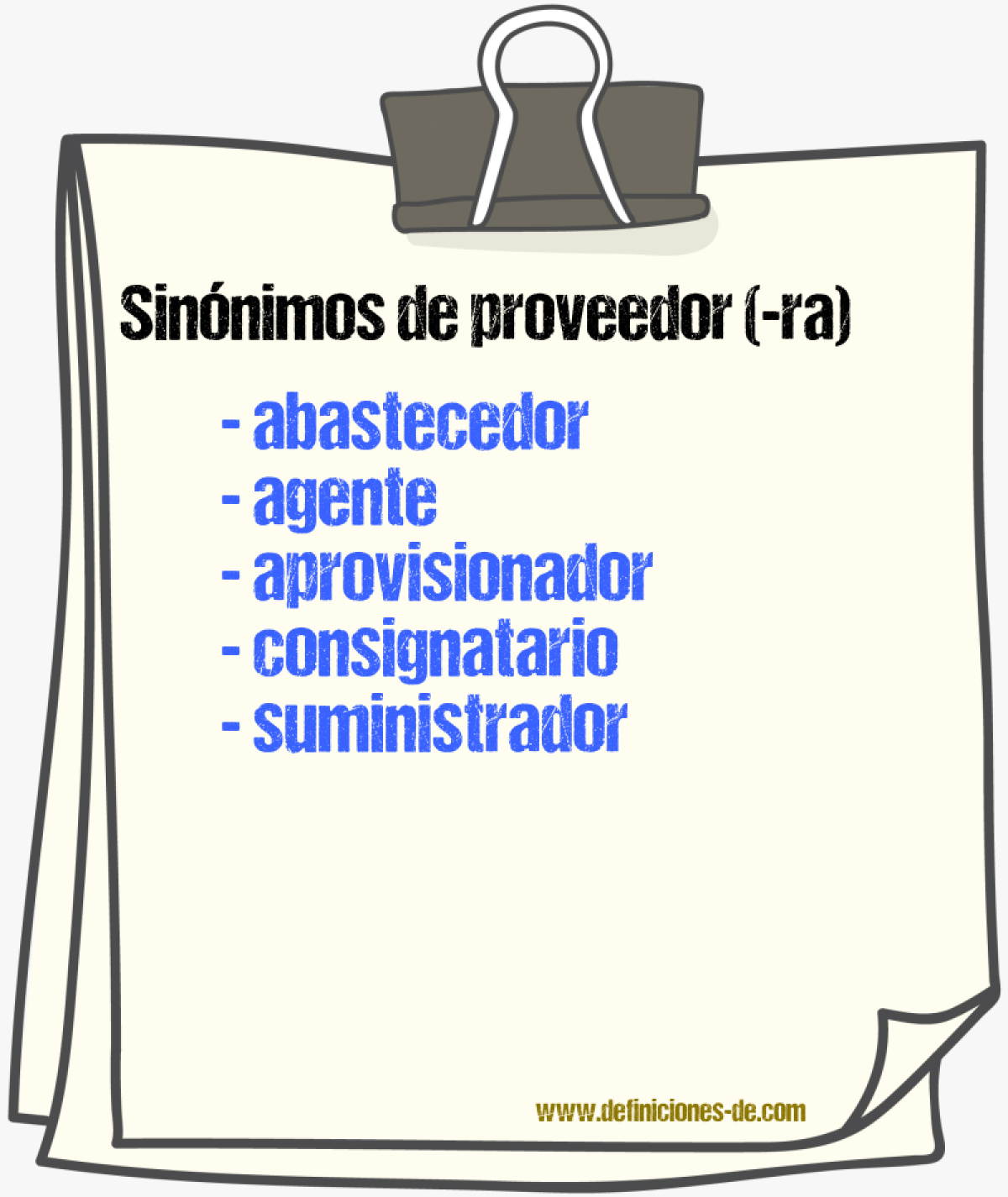 Sinnimos de proveedor