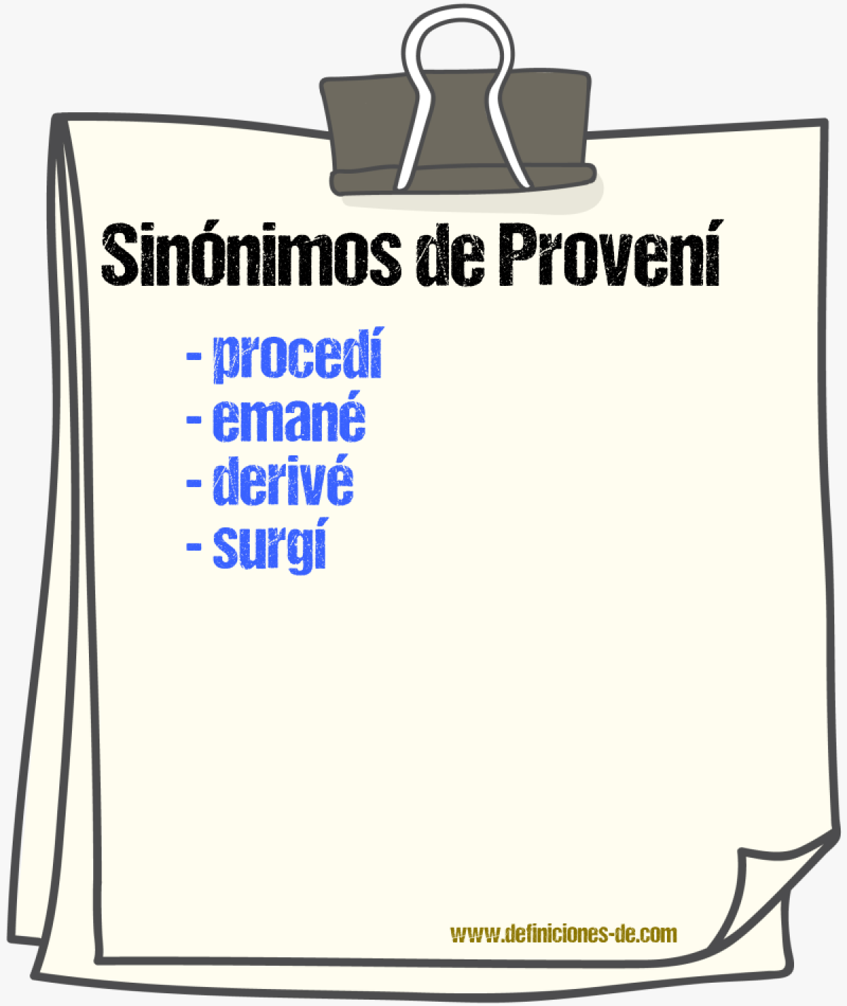Sinónimos de provení