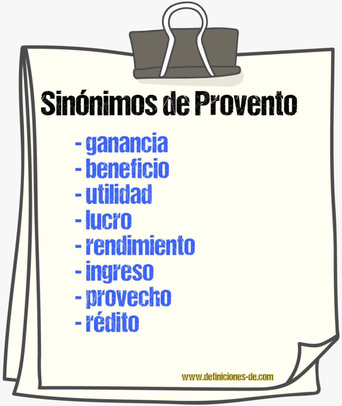 Sinnimos de provento