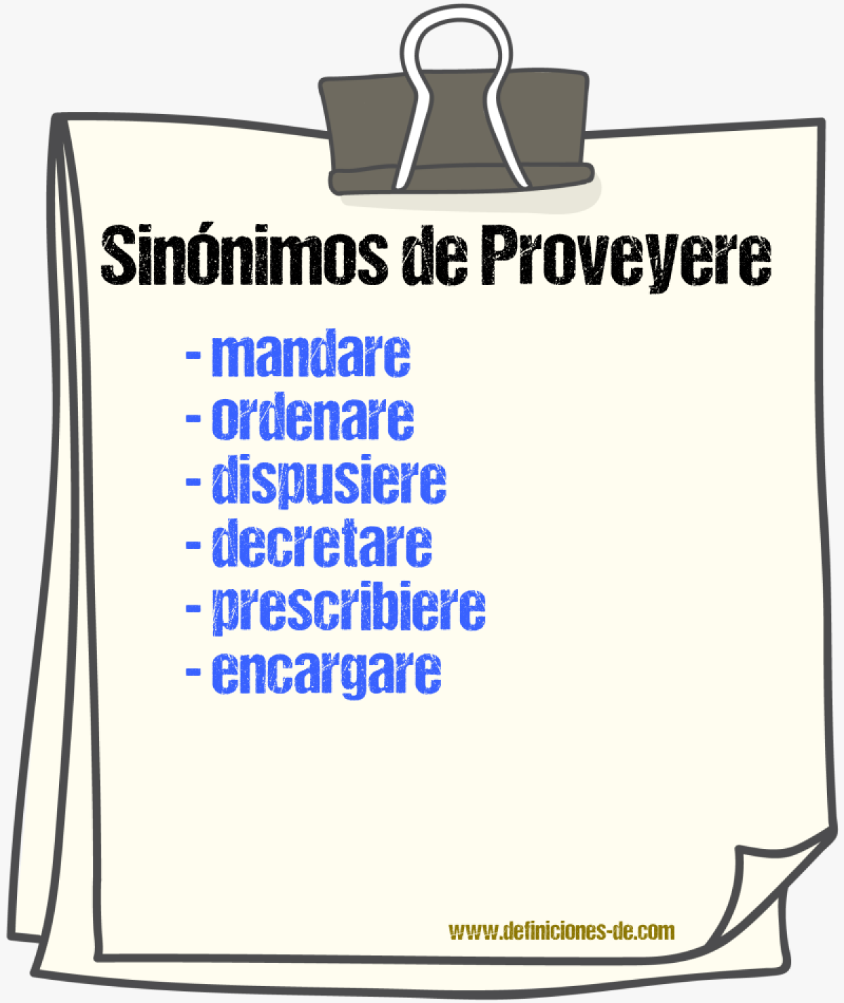 Sinónimos de proveyere