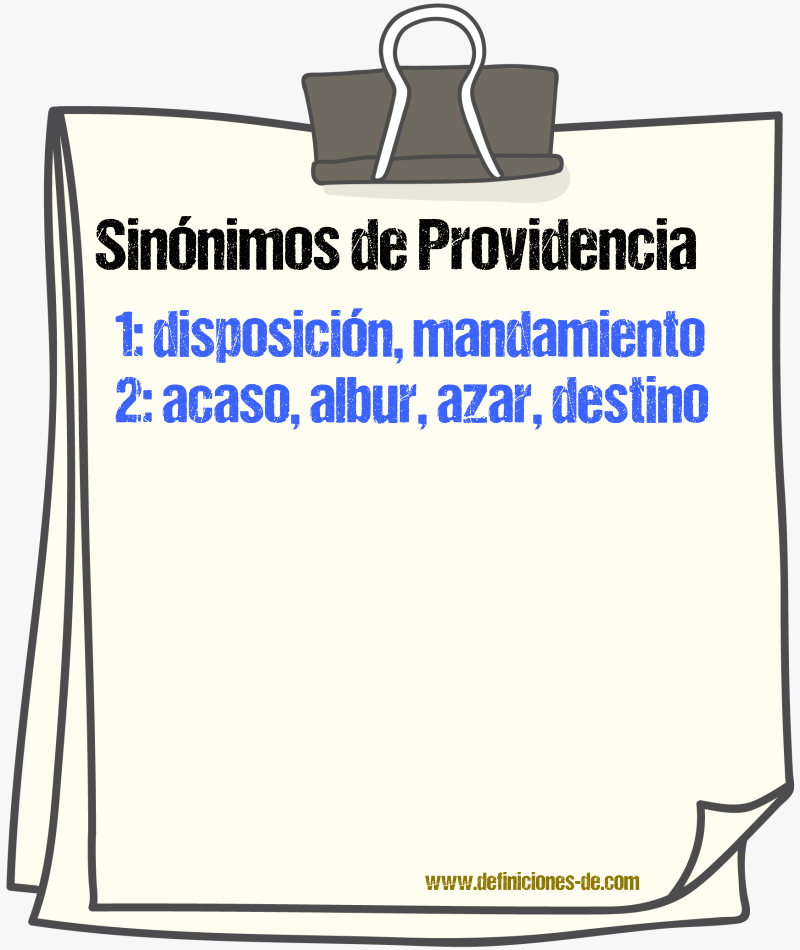 Sinnimos de providencia