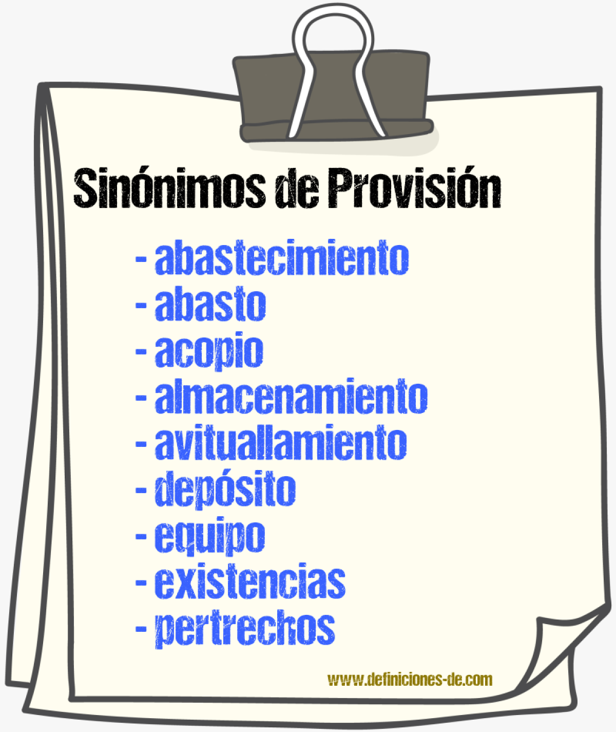 Sinnimos de provisin