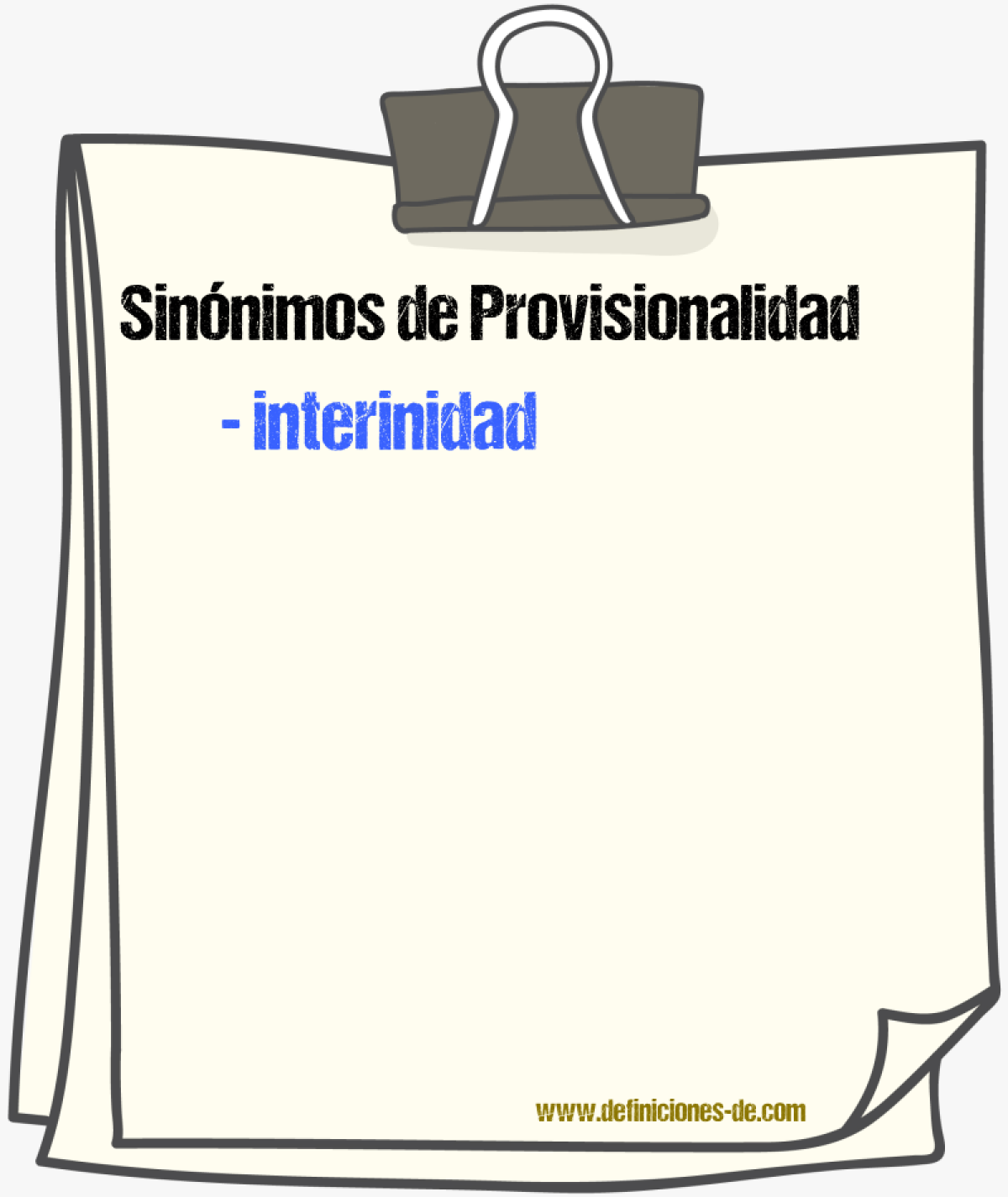 Sinnimos de provisionalidad