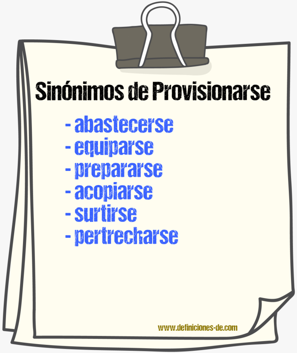 Sinónimos de provisionarse