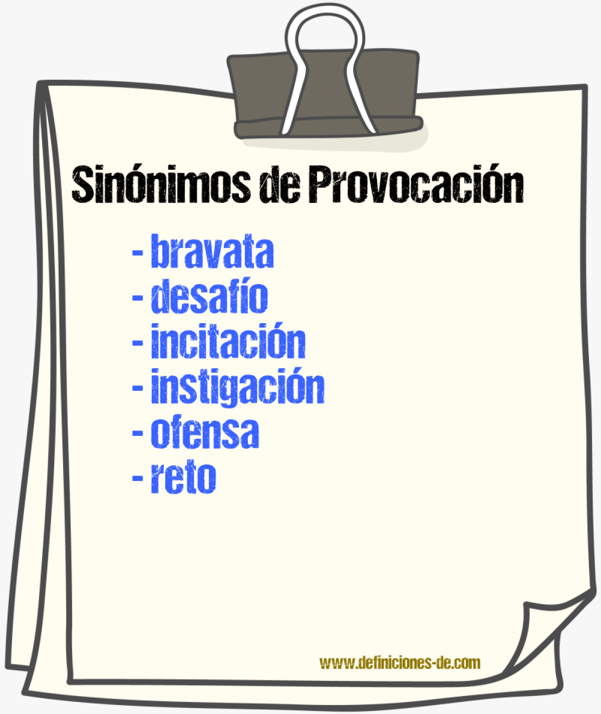 Sinnimos de provocacin