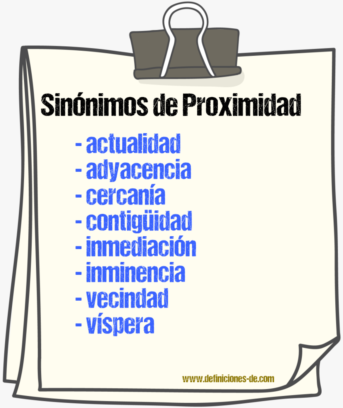 Sinnimos de proximidad