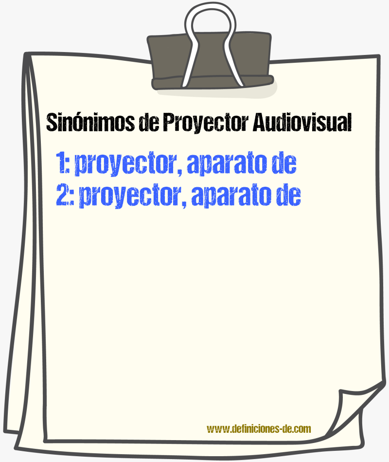 Sinónimos de proyector audiovisual