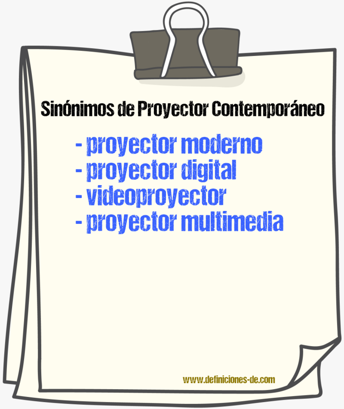 Sinónimos de proyector contemporáneo