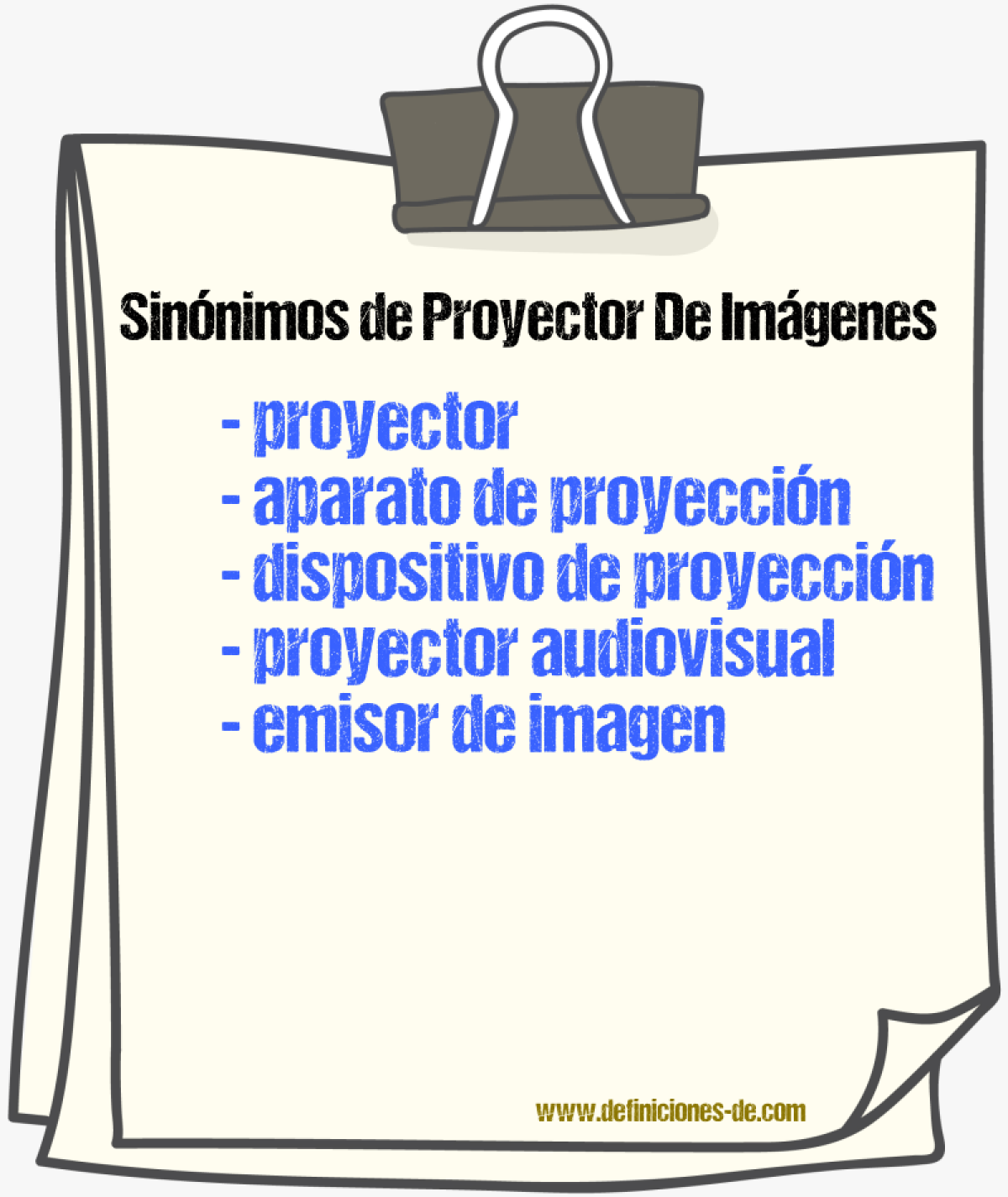 Sinónimos de proyector de imágenes