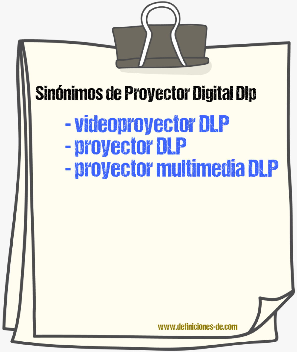 Sinónimos de proyector digital dlp