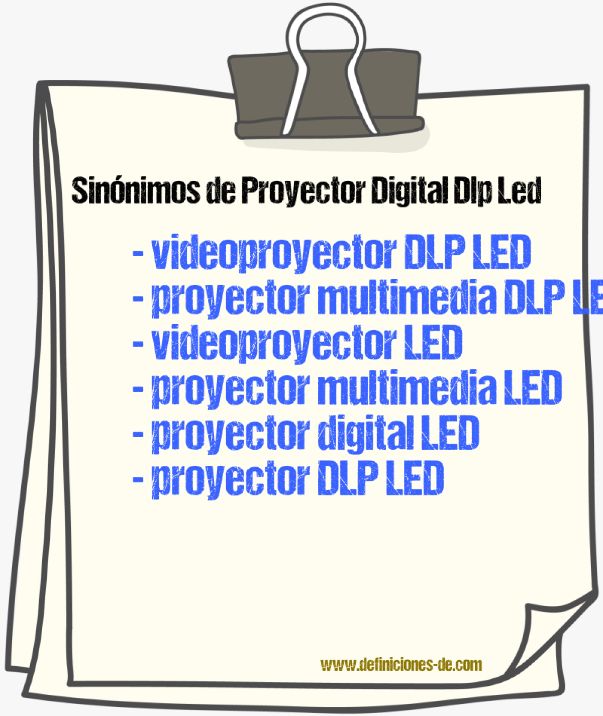 Sinónimos de proyector digital dlp led