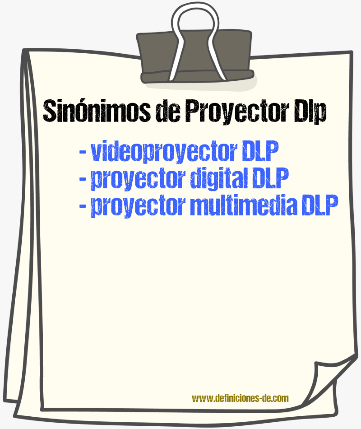 Sinónimos de proyector dlp