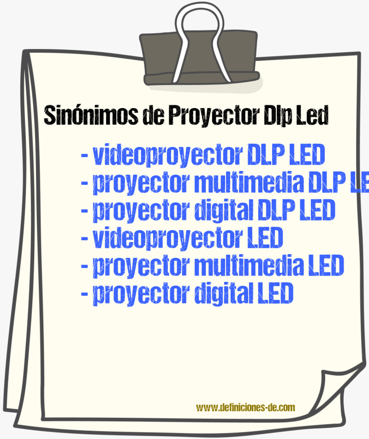 Sinónimos de proyector dlp led