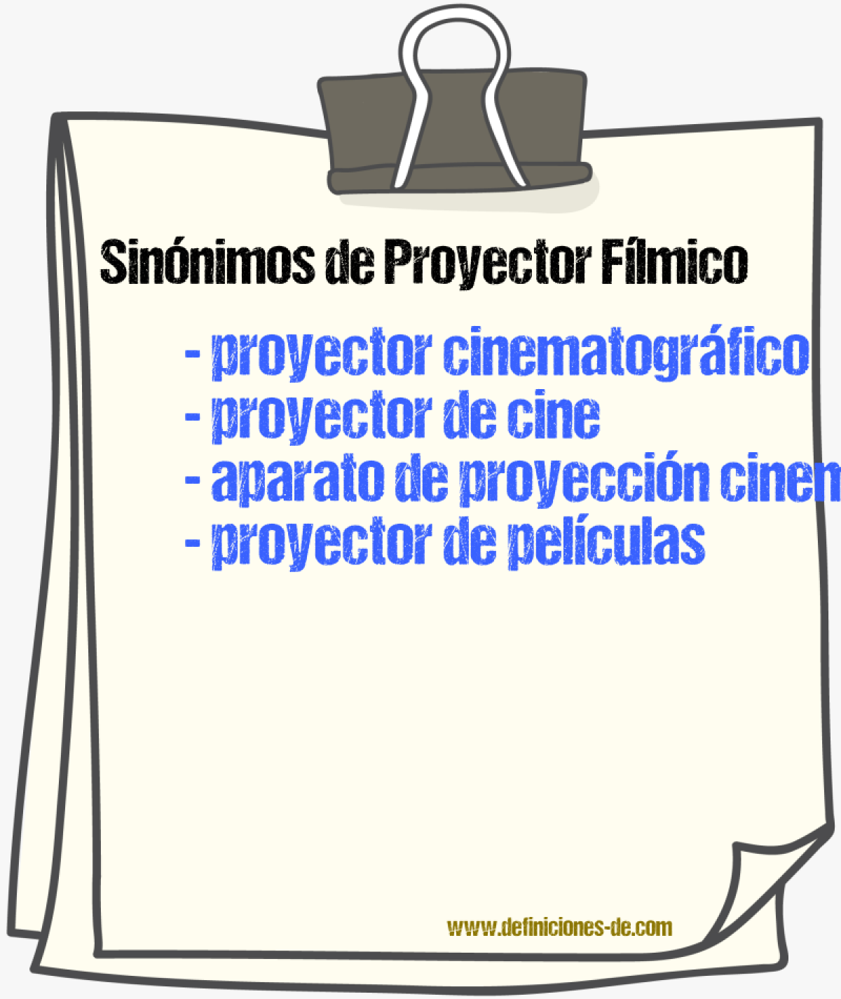 Sinónimos de proyector fílmico