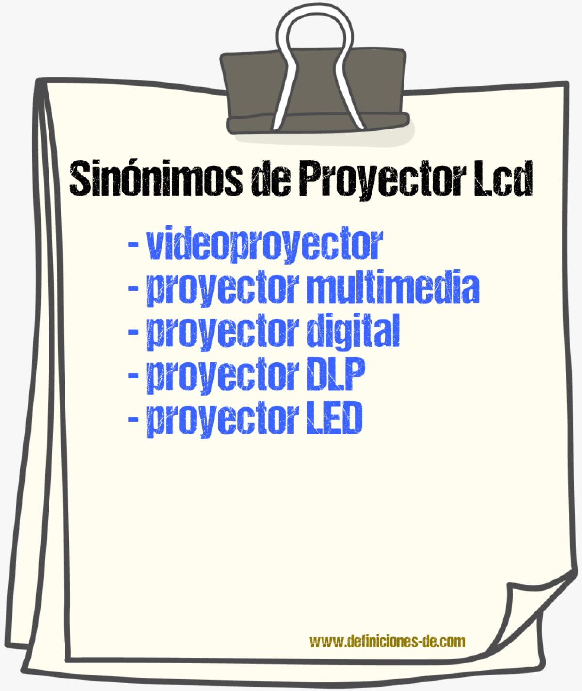 Sinónimos de proyector lcd