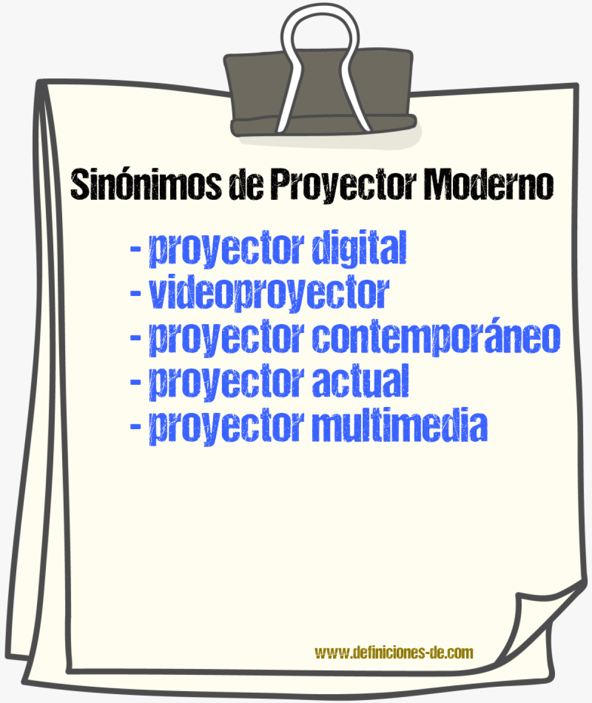 Sinónimos de proyector moderno