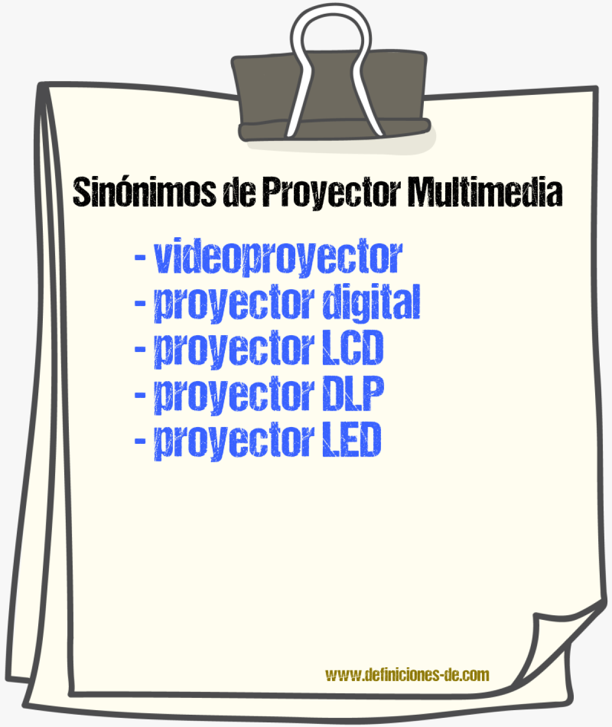 Sinónimos de proyector multimedia