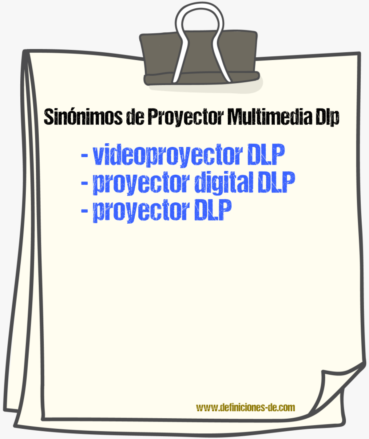 Sinónimos de proyector multimedia dlp