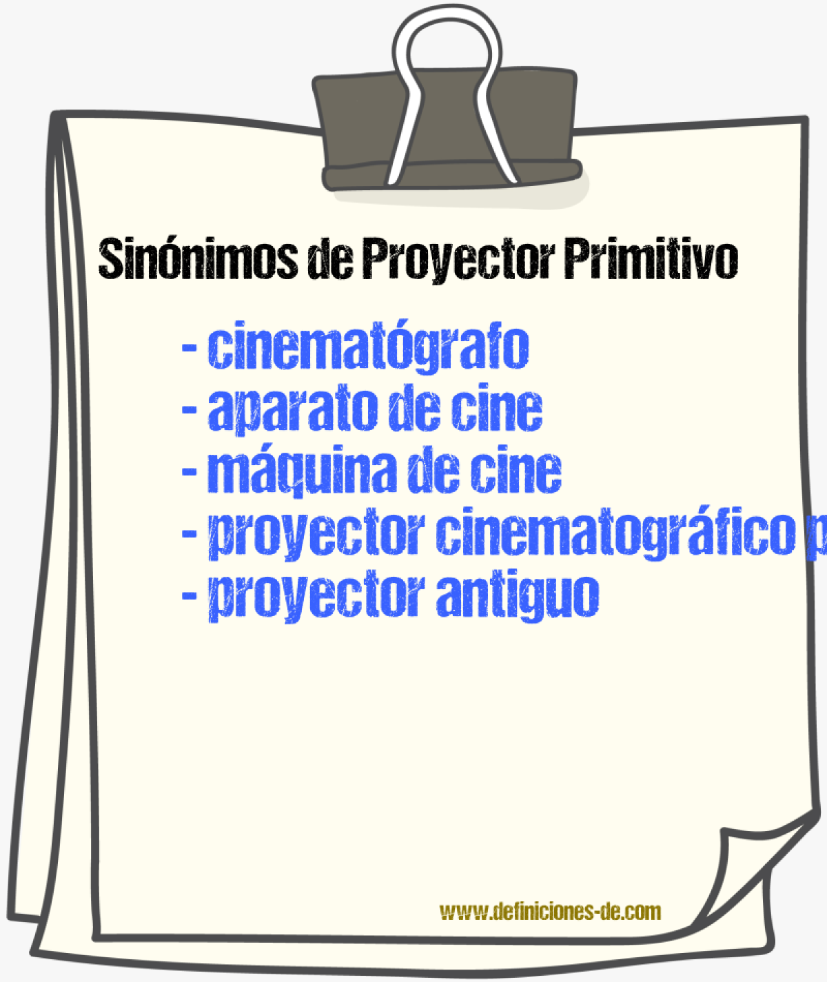 Sinónimos de proyector primitivo