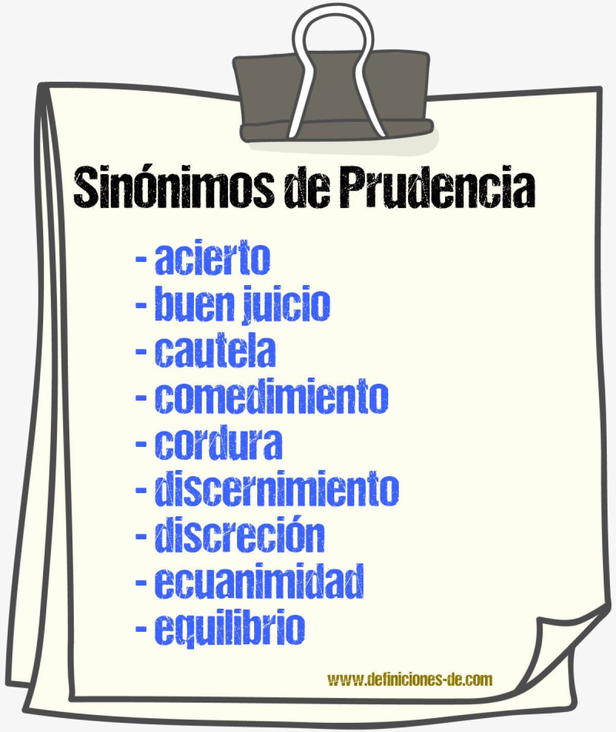 Sinnimos de prudencia