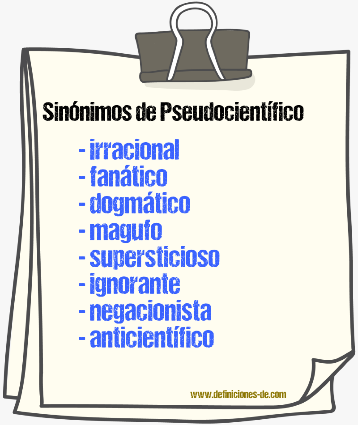 Sinnimos de pseudocientfico