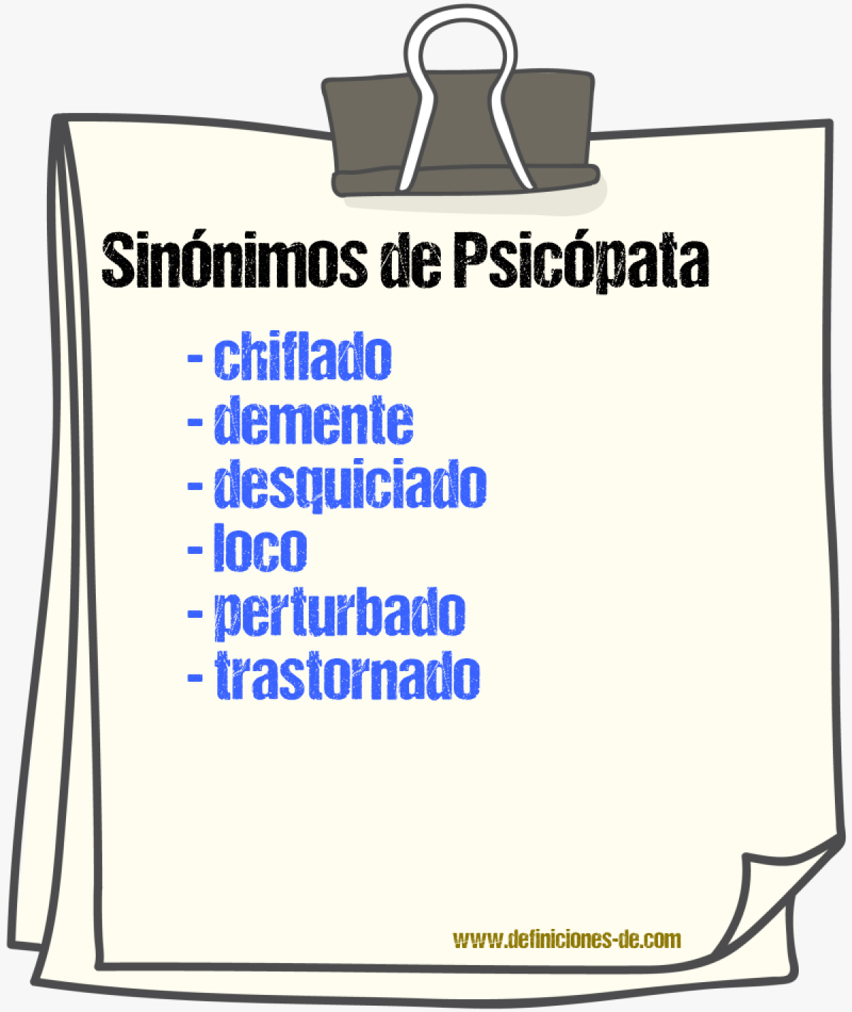 Sinnimos de psicpata